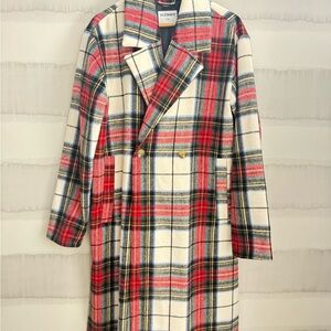 Old Navy Red and White Plaid Coat